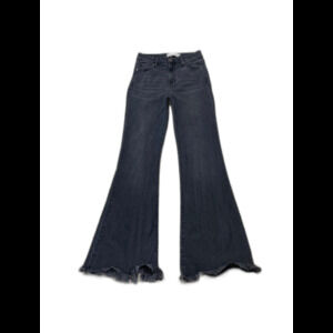 Hidden High-Rise Flare Raw Chewed Hem Vintage Black Size 27